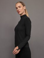 Mock Neck Long Sleeve in Melt - Black - Image 3