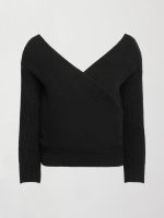 Wrap Sweater - Black - Image 5