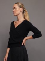 Wrap Sweater - Black - Image 3