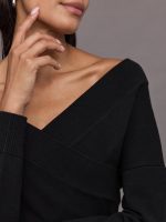 Cross Over Sweater - Black - Image 7