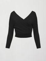 Cross Over Sweater - Black - Image 11