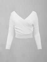 Cross Over Sweater - Winter White - Image 11