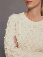 Pearl Embellished Sweater - Winter White - Image 5
