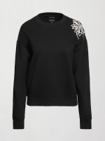 Rhinestone Cut Out Sweatshirt - Black - Image 6