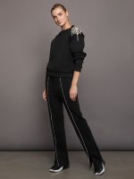 Rhinestone Cut Out Sweatshirt - Black - Image 5
