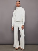 Cowl Neck Knit Sweatshirt in Interlock - Moonbeam Heather - Image 6