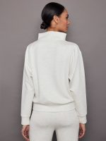 Cowl Neck Knit Sweatshirt in Interlock - Moonbeam Heather - Image 5