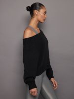 Slouchy Knit Sweater - Black - Image 4