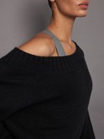 Slouchy Knit Sweater - Black - Image 6