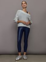 Metallic Slouchy Sweater - Silver Metallic - Image 3