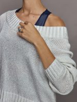 Metallic Slouchy Sweater - Silver Metallic - Image 8