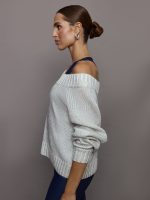 Metallic Slouchy Sweater - Silver Metallic - Image 4