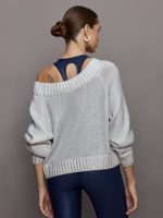 Metallic Slouchy Sweater - Silver Metallic - Image 6