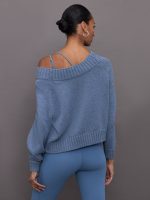 Slouchy Off Shoulder Sweater - Heather Coronet - Image 5