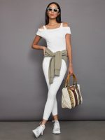 Short Sleeve Sweater - White - Image 6