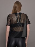 Liquid Mesh Tee Shirt - Black - Image 8