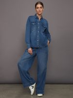 Chambray Denim Shirt - Medium Wash - Image 8