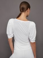 Puff Sleeve Tee - White - Image 5