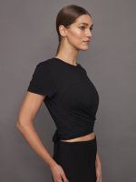 Cap Sleeve Top - Black - Image 4