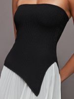 Asymmetrical Sweater Top - Black - Image 6
