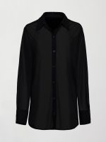 Collared High Low Tunic - Black - Image 7