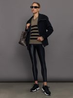 Striped Puff Sleeve Sweater - Stone/ Black - Image 13