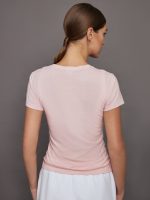 Short Sleeve Ruched Tee - Lotus - Image 6