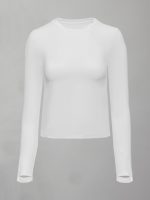 Long Sleeve Crew Neck in Melt - White - Image 14