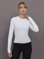 Long Sleeve Crew Neck in Melt - White - Image 2