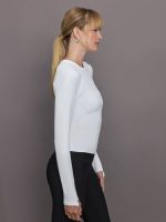 Long Sleeve Crew Neck in Melt - White - Image 5