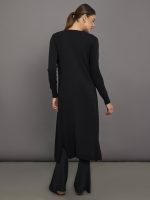 Rosette Longline Sweater - Black - Image 6