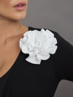 Rosette Longline Sweater - Black - Image 3