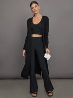 Rosette Longline Sweater - Black - Image 8
