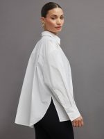 Oversized Button Up Shirt - White - Image 4