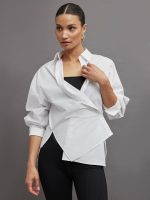 Oversized Button Up Shirt - White - Image 3