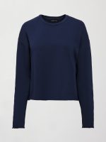 Crew Neck Sweatshirt in French Terry - Navy Blazer - Image 8