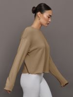 Crew Neck Sweatshirt in French Terry - Chinchilla - Image 4