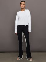 Crew Neck Sweatshirt in French Terry - White - Image 4