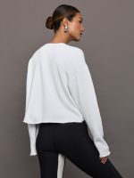 Crew Neck Sweatshirt in French Terry - White - Image 5
