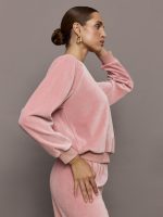 Raglan Pullover in Velour - Blush - Image 7