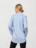 RHINESTONE OVERSIZED BUTTON UP SHIRT - Blue with Silver Rhinestones - Image 3