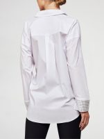 RHINESTONE OVERSIZED BUTTON UP SHIRT - White w/ Silver Rhinestones - Image 4