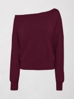 Off Shoulder Sweatshirt in French Terry - Fig - Image 8