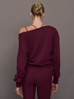 Off Shoulder Sweatshirt in French Terry - Fig - Image 6