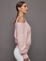 Off Shoulder Sweatshirt in French Terry - Lotus - Image 4
