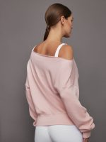 Off Shoulder Sweatshirt in French Terry - Lotus - Image 5