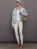 Off Shoulder Sweatshirt in French Terry - White - Image 9