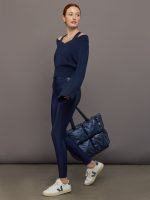 Bell Sleeve Off Shoulder Sweater - Navy - Image 8