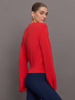 Bell Sleeve Off Shoulder Sweater - Bittersweet - Image 5