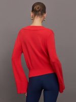 Bell Sleeve Off Shoulder Sweater - Bittersweet - Image 6